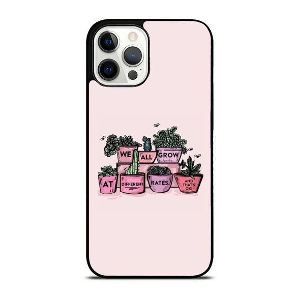 We All Grow - Motivational Quote on Flowerpots Cute iPhone Case - Picture 1 of 1